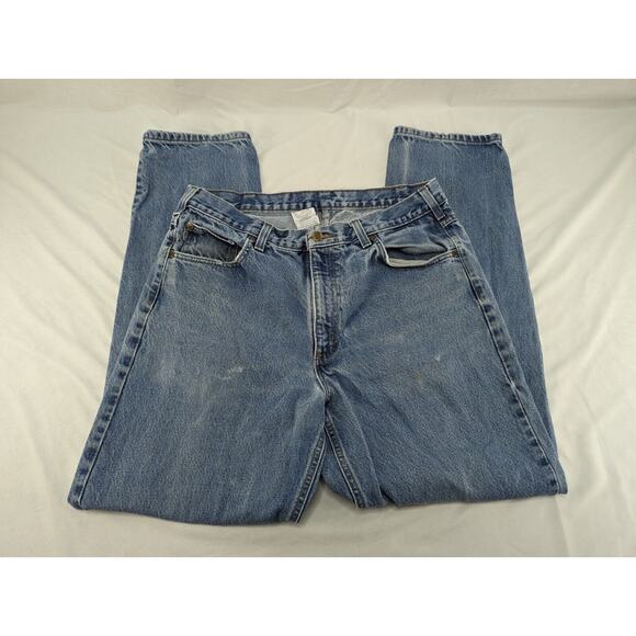 Carhartt Jeans Mens 36x34 Blue Relaxed Heavy Cotton Denim Pants‎ RN14806 B17 DST - Picture 10 of 16